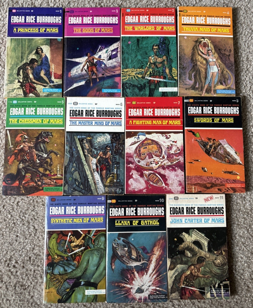 Vtg Edgar Rice Burroughs 1-11 Mars Paperbacks Martian Tales