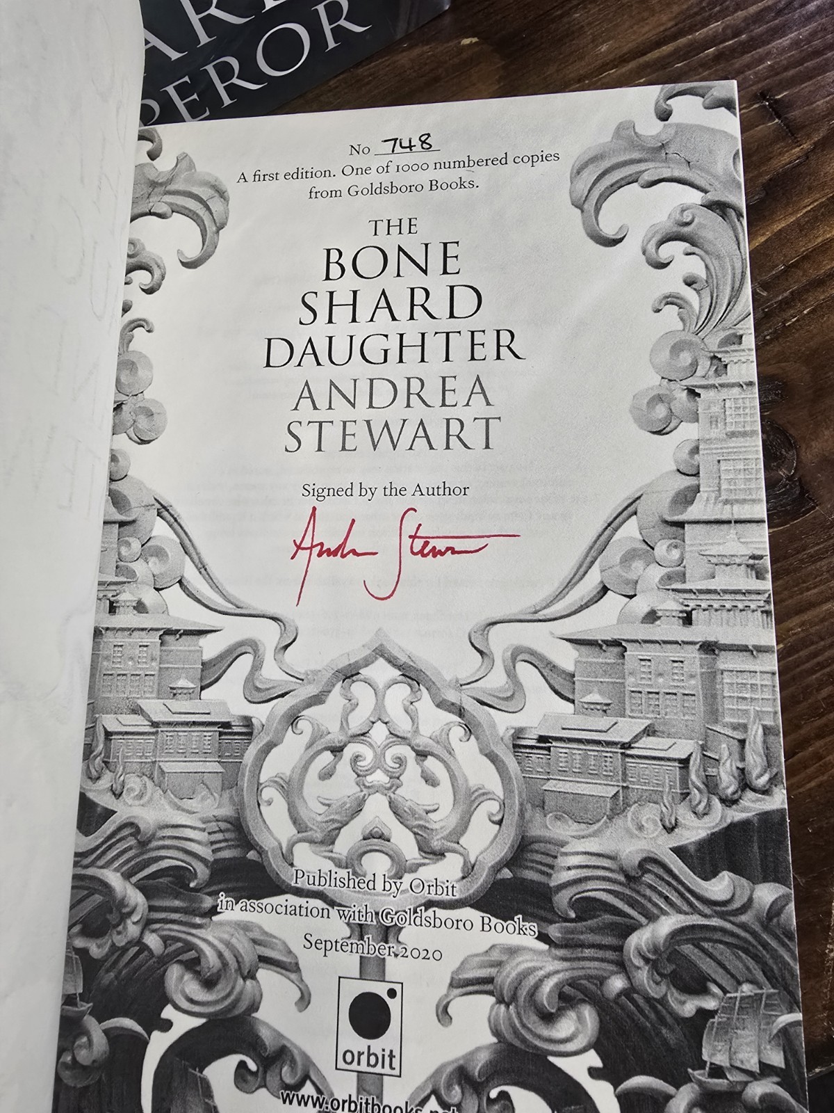 The Drowning Empire By Andrea Stewart Goldsboro Edition Numbered Sprayed Edges