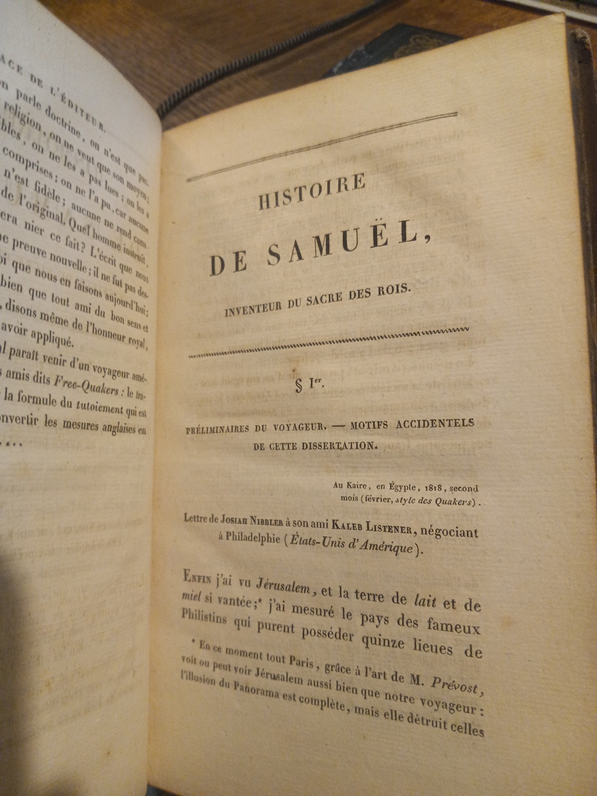 1822 HISTORY BOOK IN FRENCH SIGNED BY MARIO PEDRO ARATA! – HISTOIRE DE SAMUEL