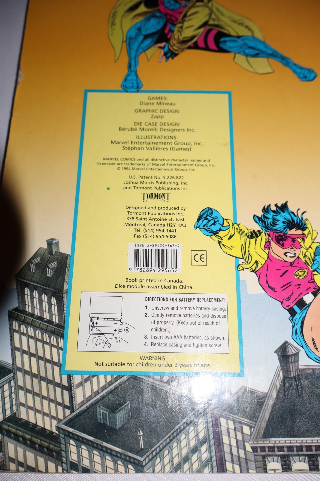 Marvel Comics Super Heroes Giant Game Board Book 1994 Tormont TESTED WORKS RARE