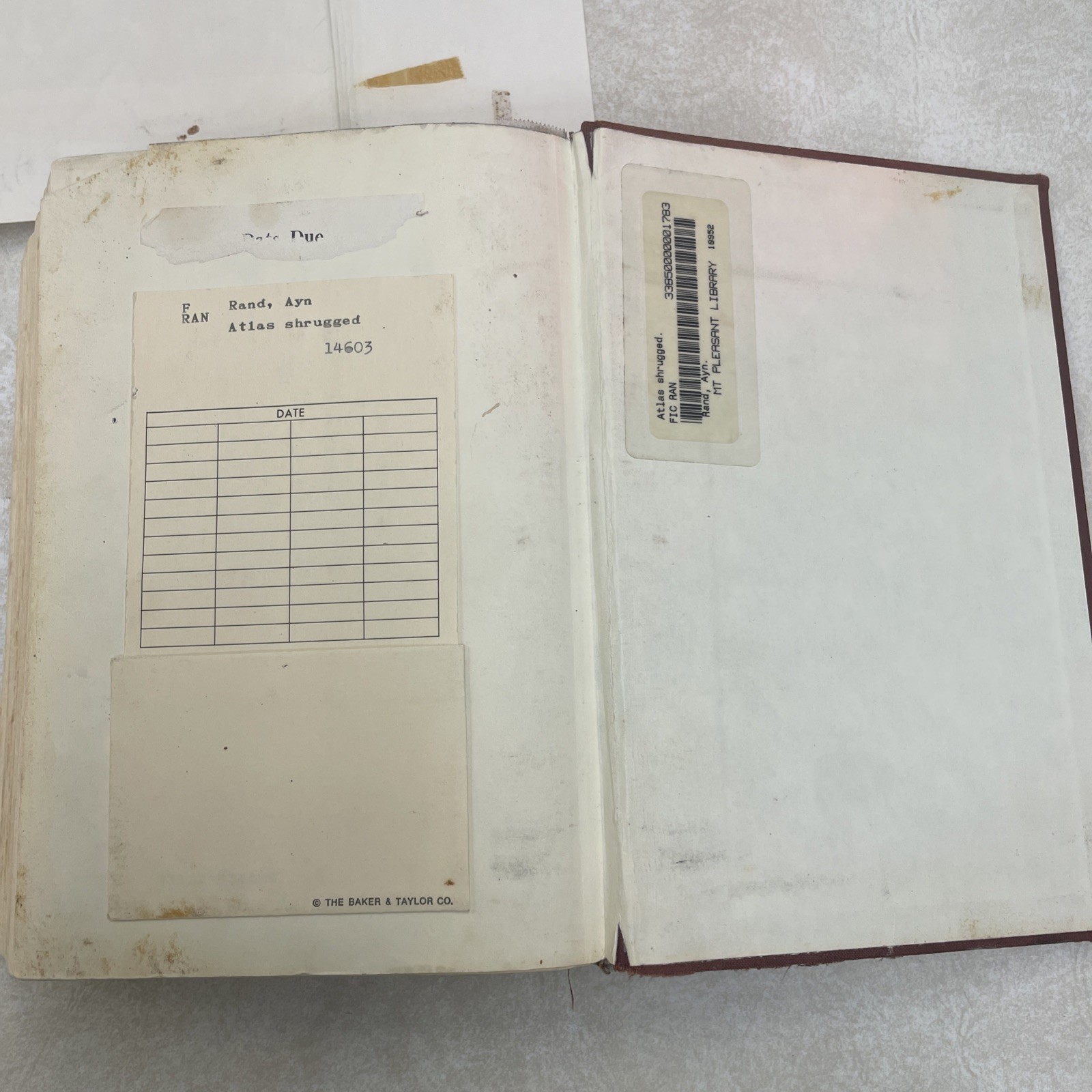 Atlas Shrugged by Ayn Rand First Edition 12th Printing w/ Original Dust Jacket