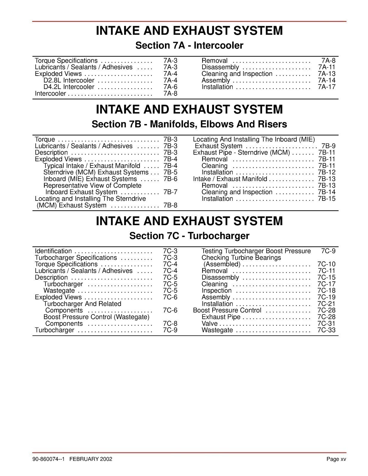 Mercury Mercruiser #22 Service Manual In-Line Diesel D2.8L D4.2L D-Tronic COVERE