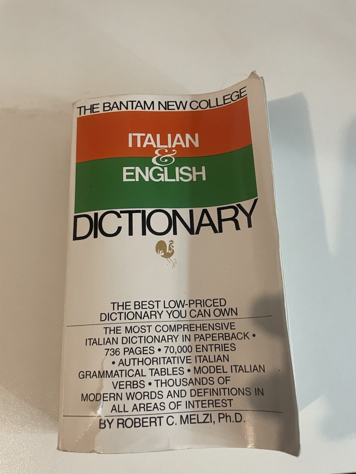 Bantam Italian & English Dictionary by Robert C. Melzi, Paperback, 736 Pages