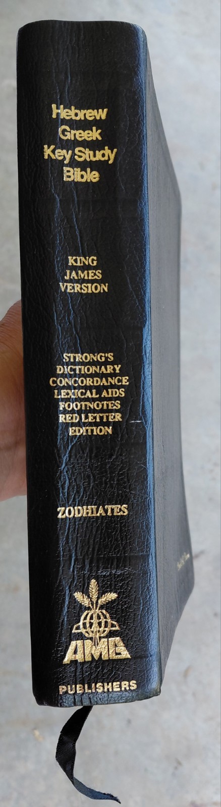 Hebrew Greek Key Study Bible Leather KJV Zodhiates AMG Concordance Red Letter