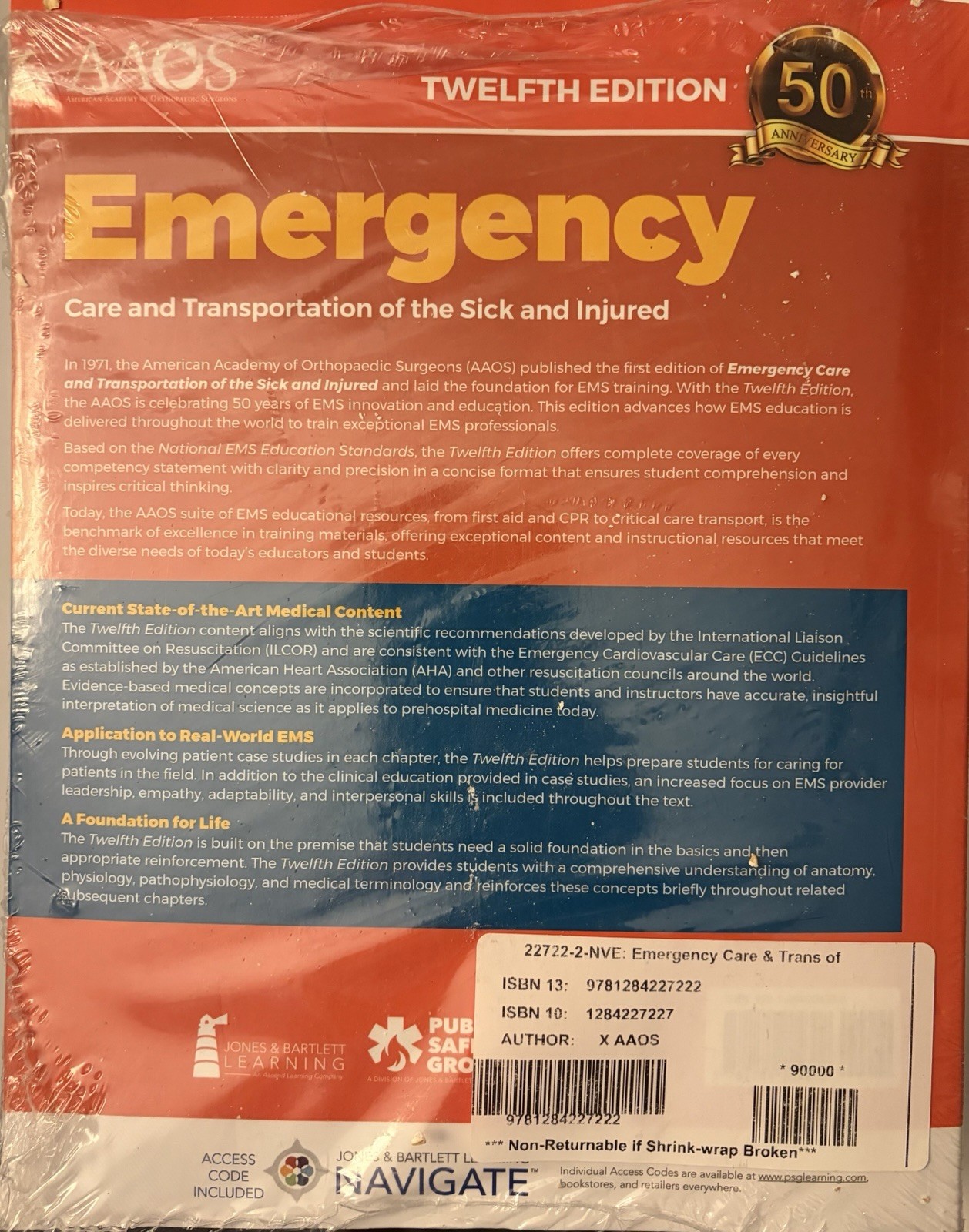Emergency Care and Transportation of the Sick and Injured Essentials Package by