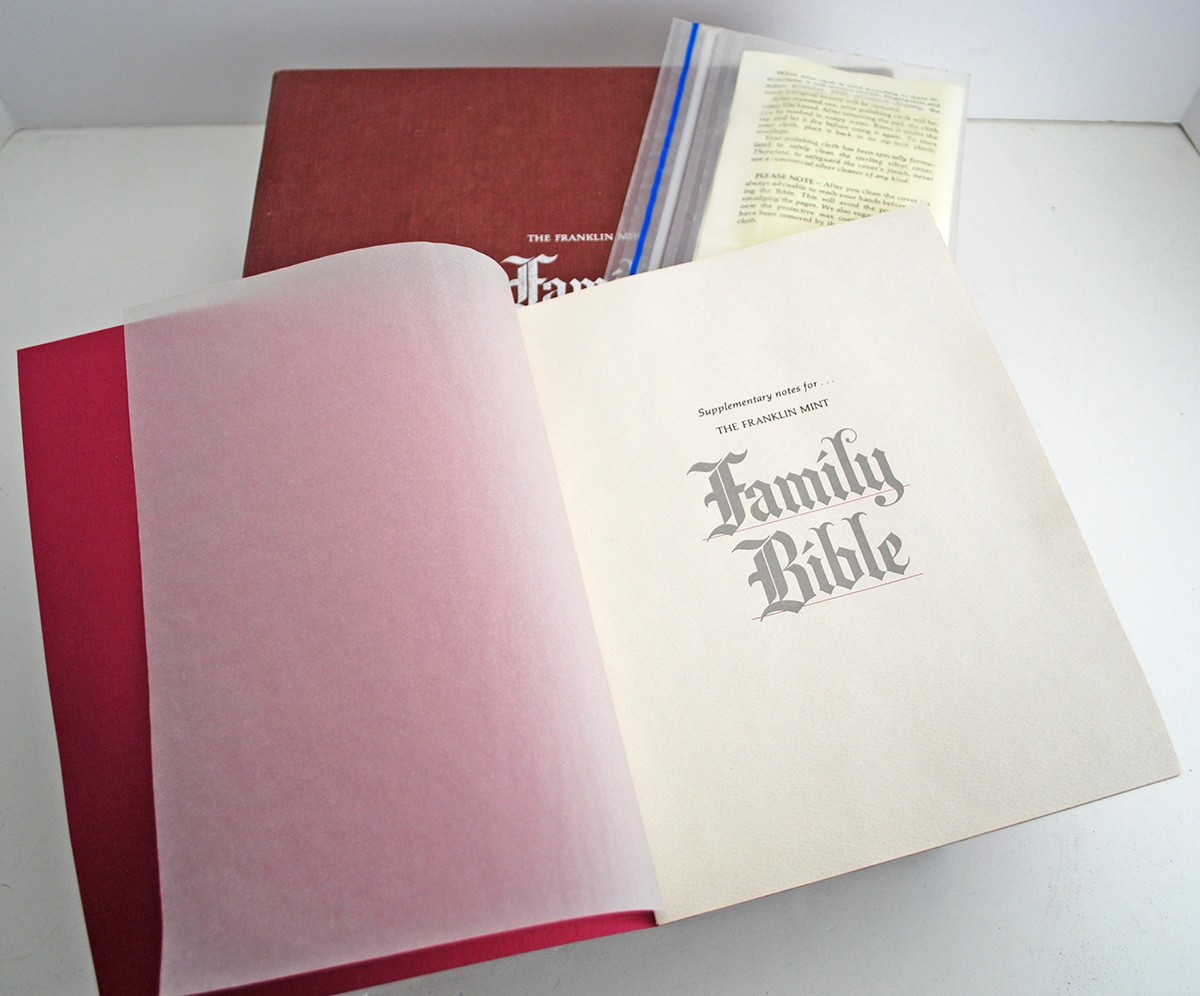 1974/1975 Franklin Mint Family Bible 12oz Sterling Silver King James Version