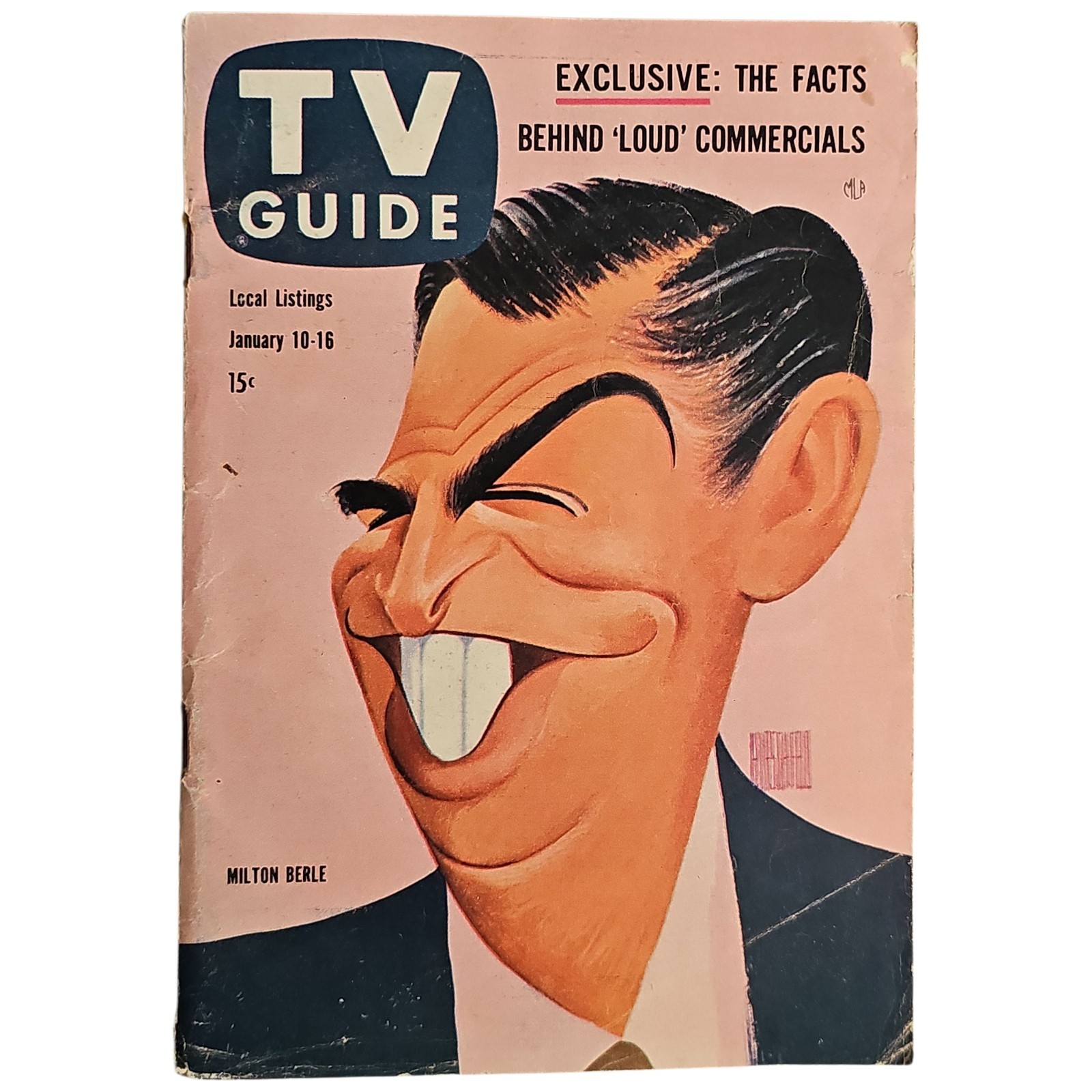 TV Guide Jan 10-16 1959 Milton Berle Huckleberry Hound Jack Webb