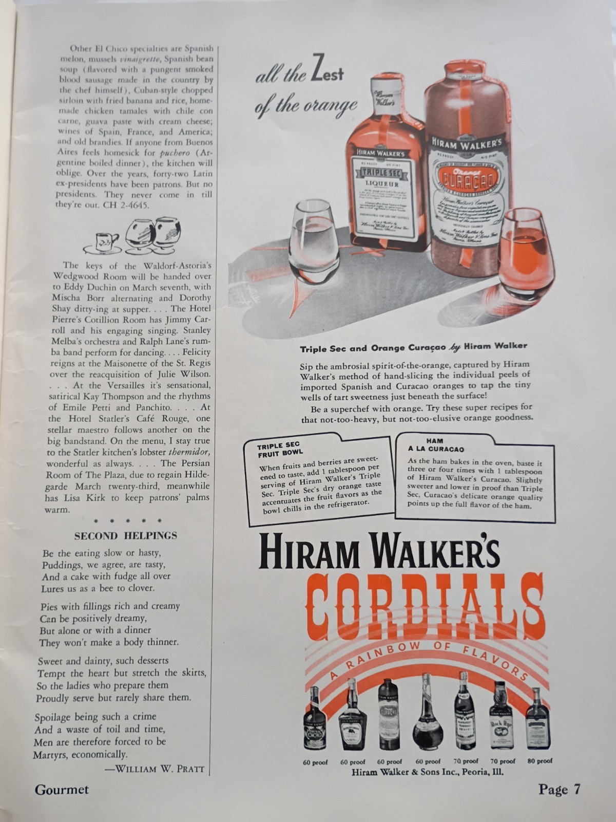Gourmet Magazine March 1950 Very Good (1075)