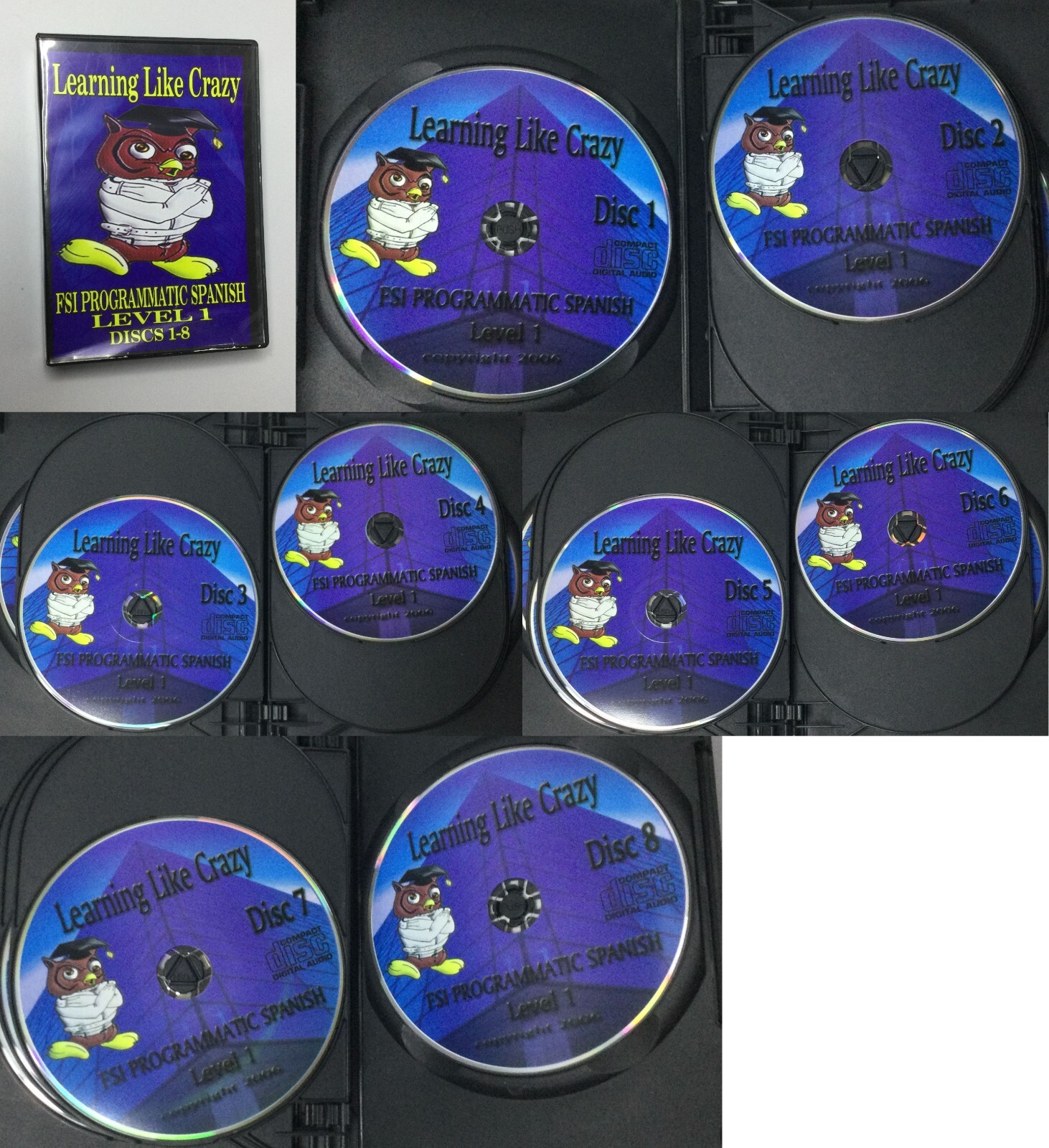 Learning Like Crazy FSI Programmatic Spanish 26 CD Set levels 1 & 2