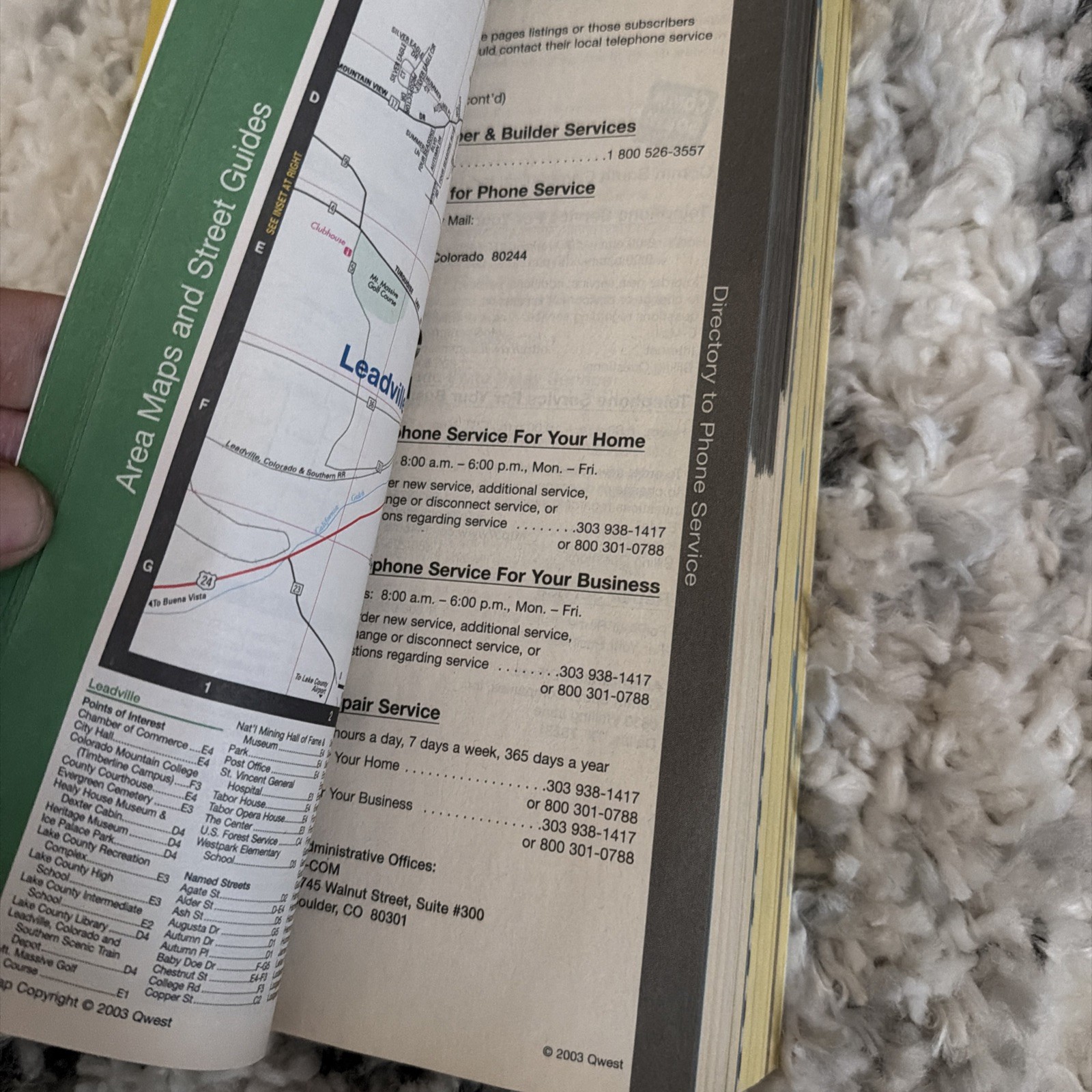 2004 QwestDex VAIL SUMMIT COUNTY/Leadville 719 970 Yellow/White Pages Phone Book