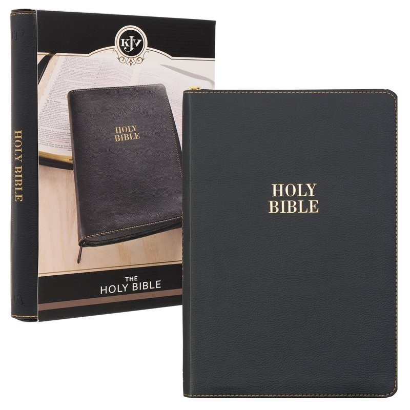 KJV Large Print Thinline Bible Black Zipper Indexed BRAND NEW in Shrink Wrap!!!