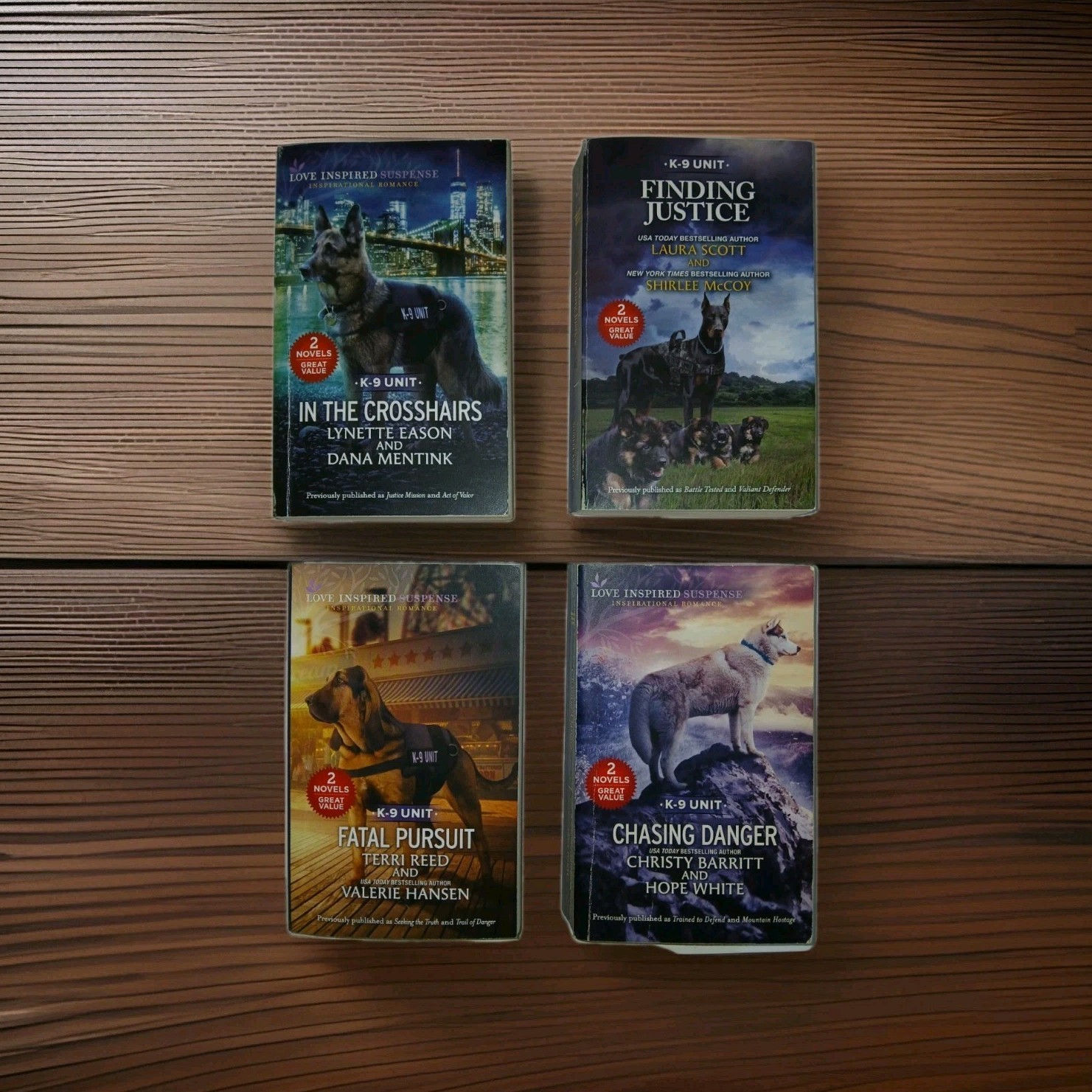 Love Inspired Suspense K-9 Unit Paperback Lot of 4 Romance Suspense Novels