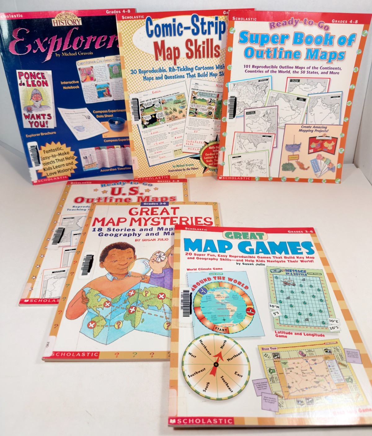 Scholastic Map Bundle of Teacher Resources 6 Book Set Grds 3 – 8 059039598X Good