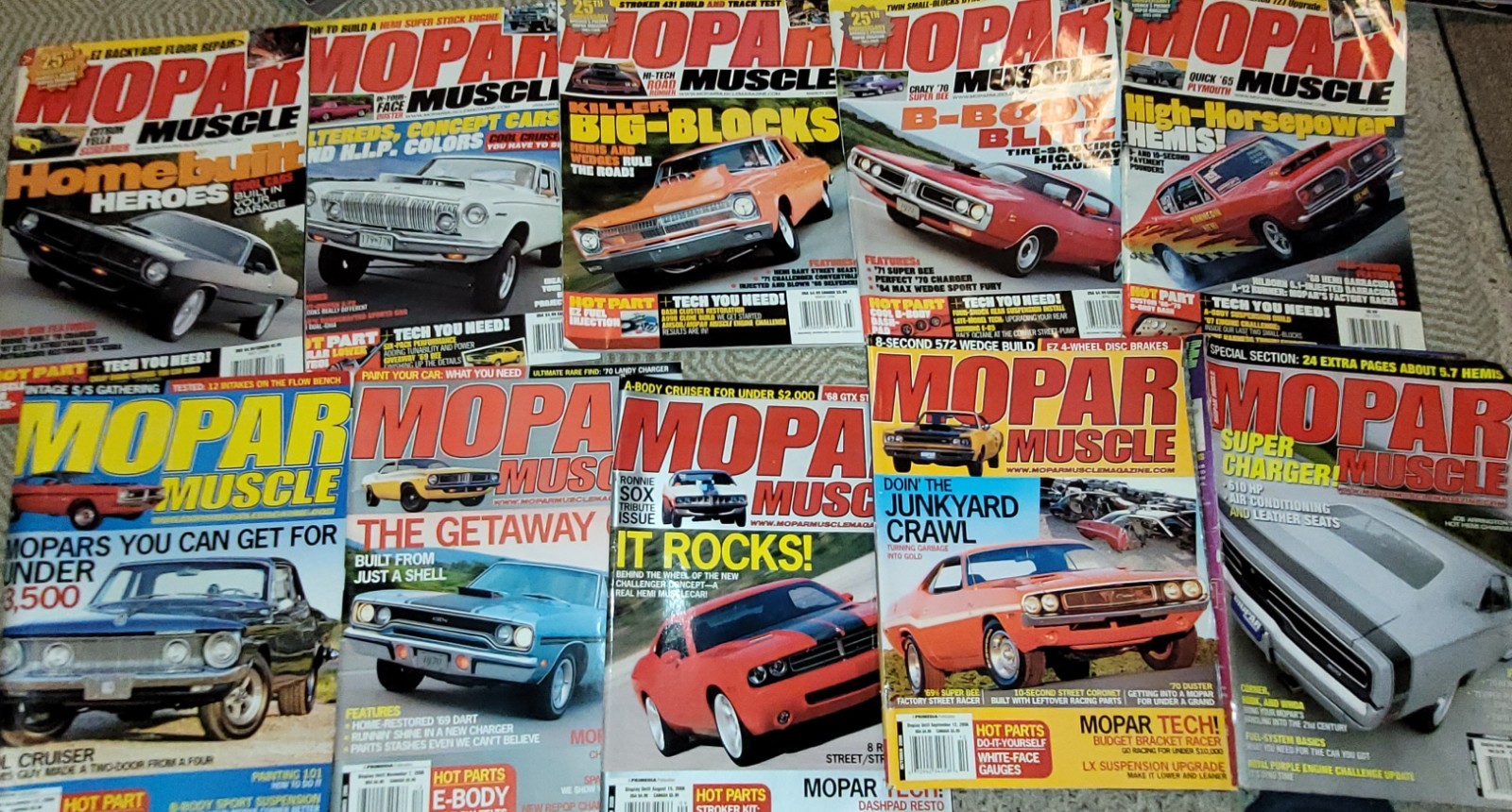 Mixed Lot of 55 Mopar Muscle Magazines Years 2000-2012 See Pics & Description