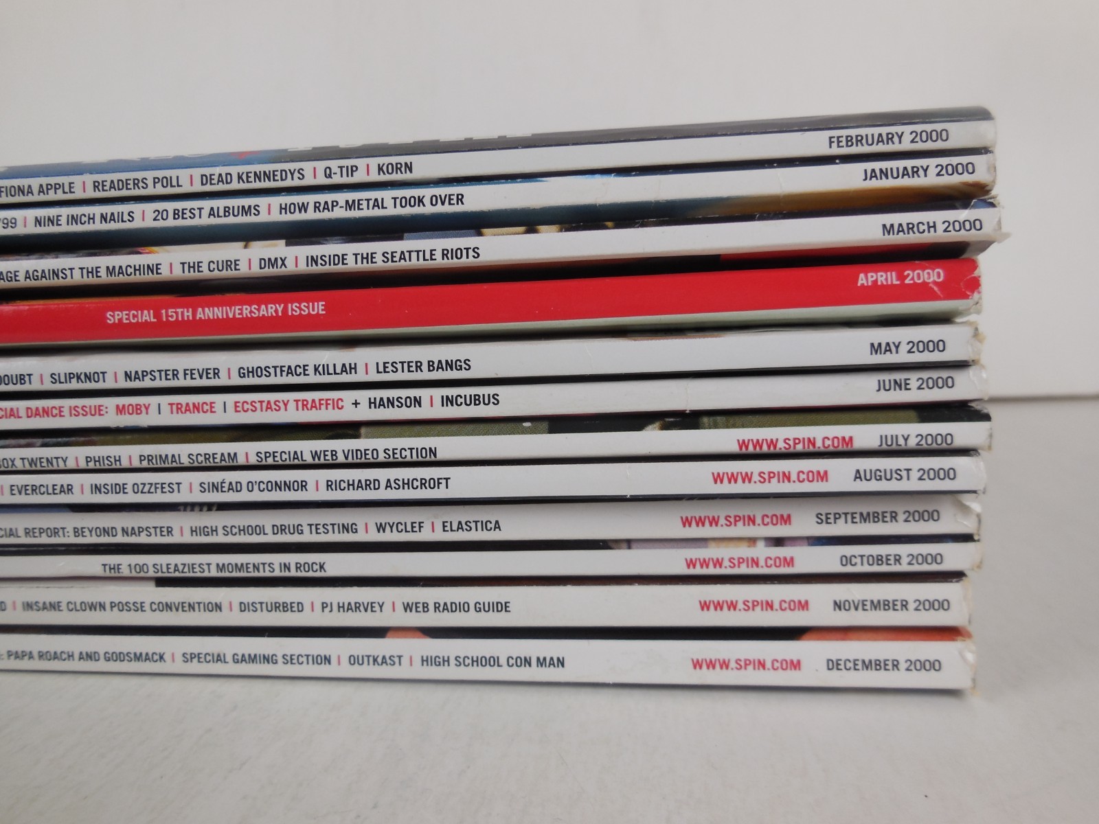 2000s Spin Magazine Lot 12 FULL year – RAGE MOBY Eminem Radiohead Matchbox CREED