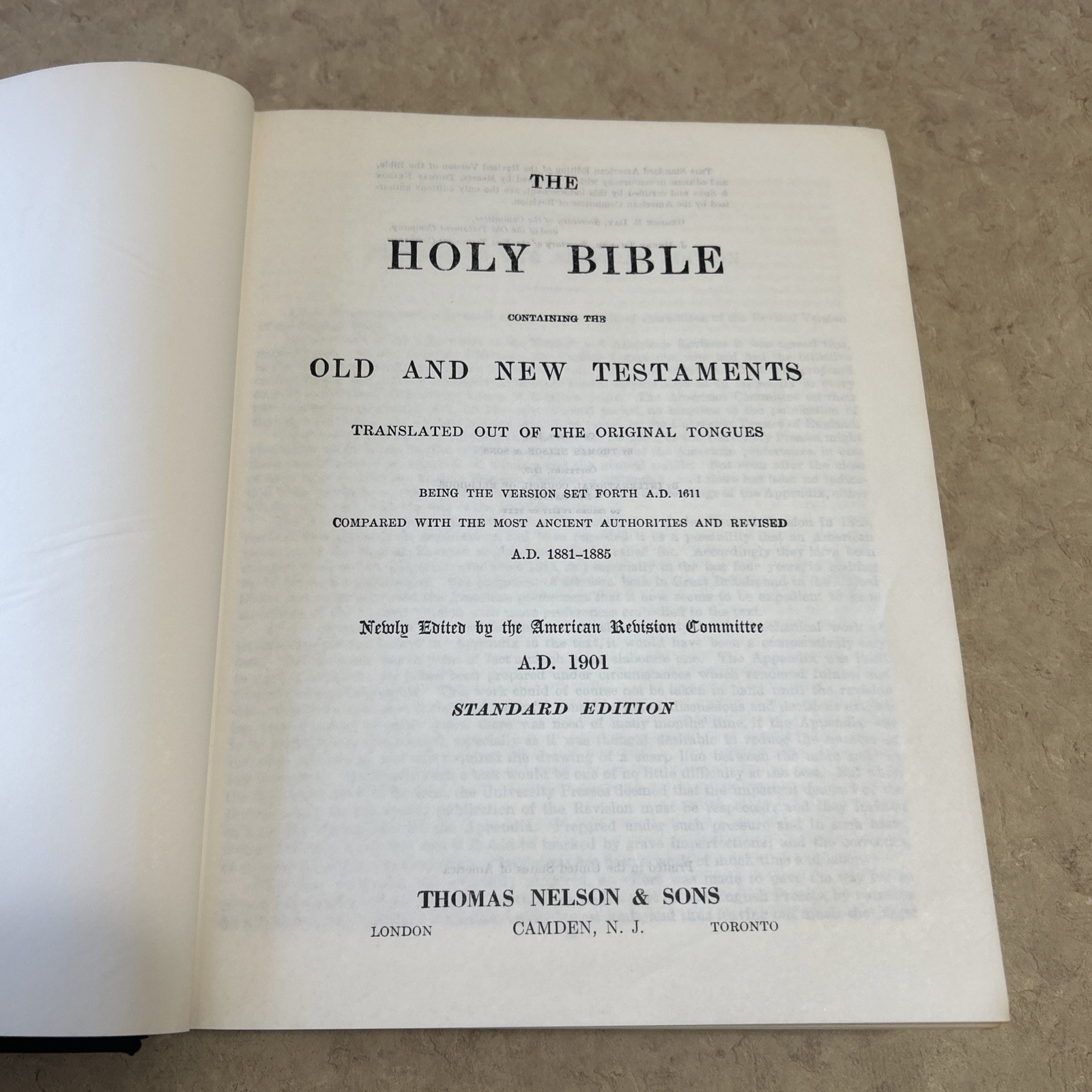 Holy Bible, American Standard Edition, American Bible Society 1929