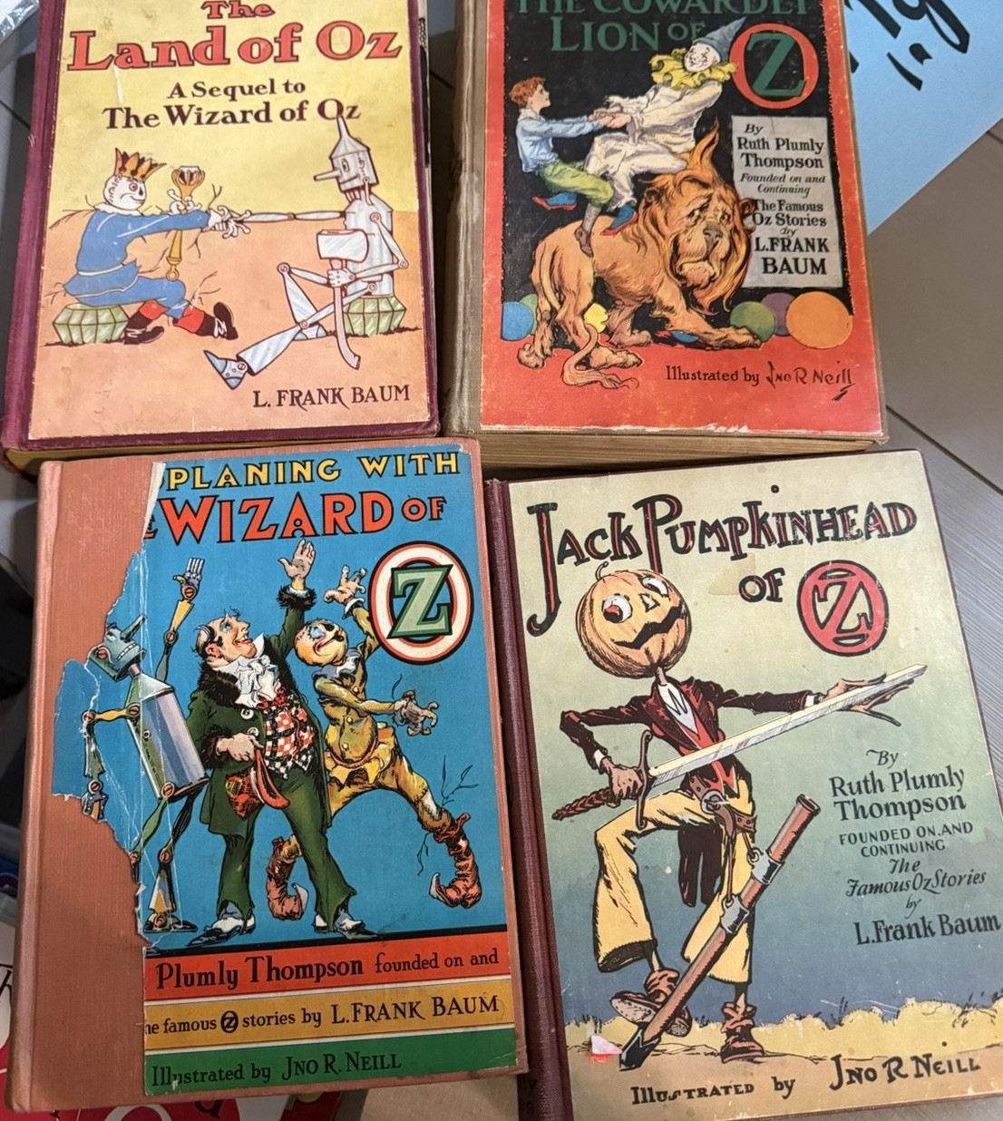 4 Lot Bundle Collection Antiquarian Antique Vintage L Frank Baum OZ Books HB