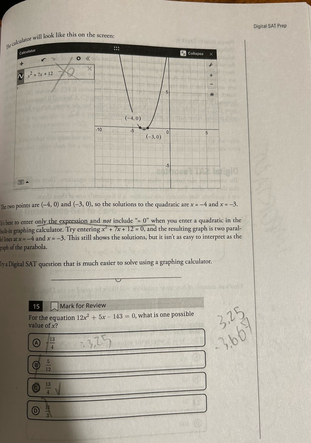 Princeton Review Digital SAT Prep, 2025 – Used with markings
