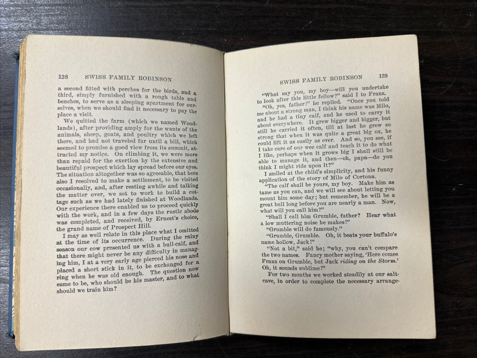 Vintage Swiss Family Robinson Old Hardcover RARE Book 250 Pages