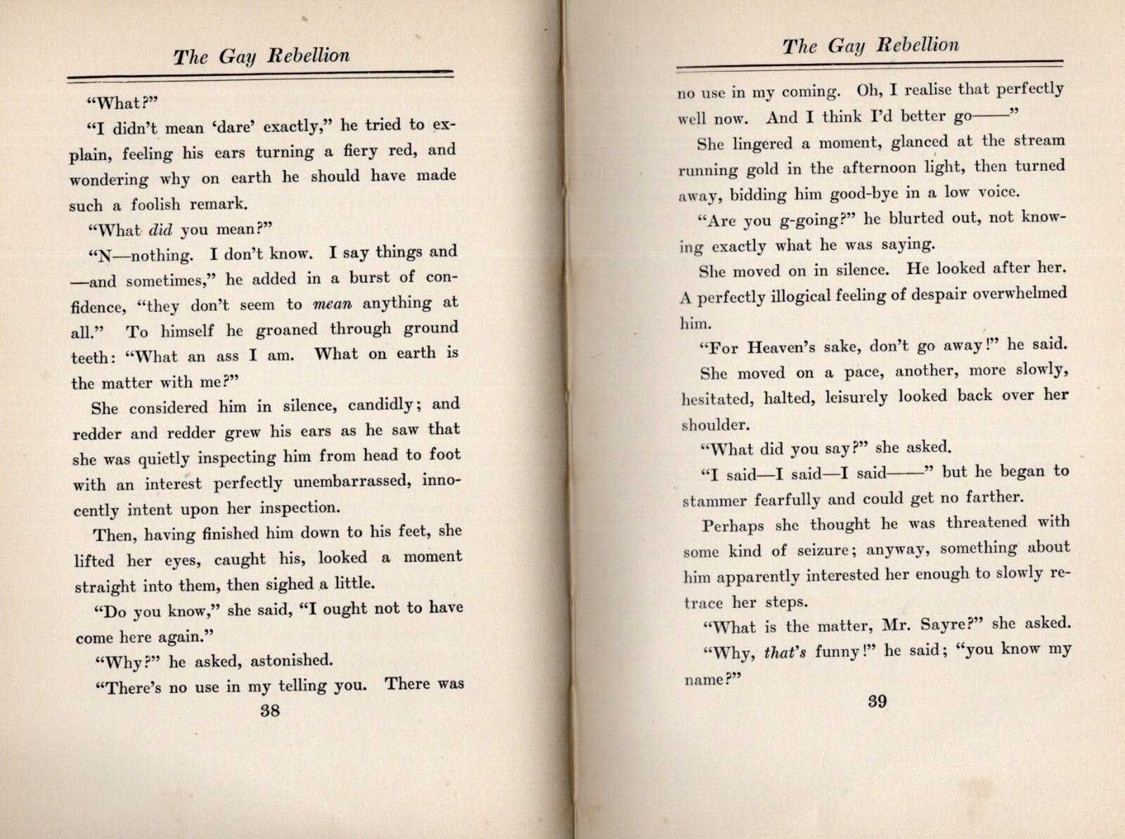C1913 THE GAY REBELLION Robert W. Chambers 299 pages of Light, enjoyable reading