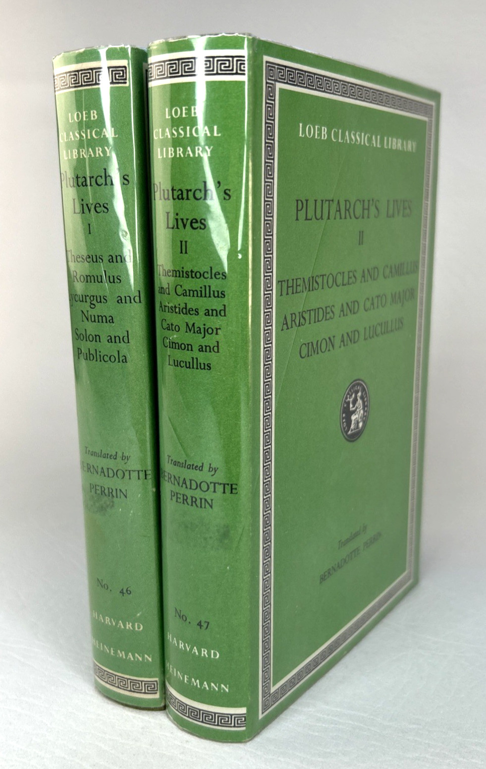 Plutarch Lives Vol I & II Loeb Classical Library Perrin Translation Books Set 2