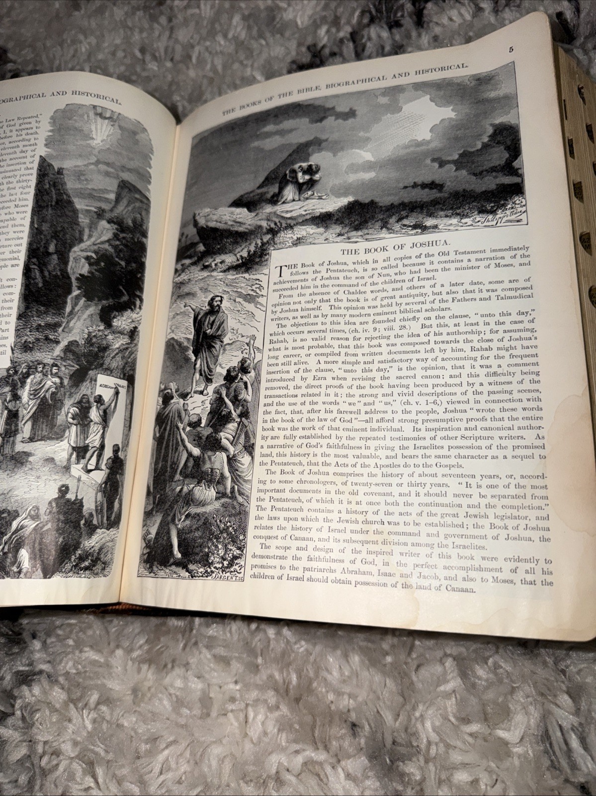 THE HOLY BIBLE, CONTAINING THE OLD AND NEW TESTAMENTS LEATHER BOUND INDEXED RARE