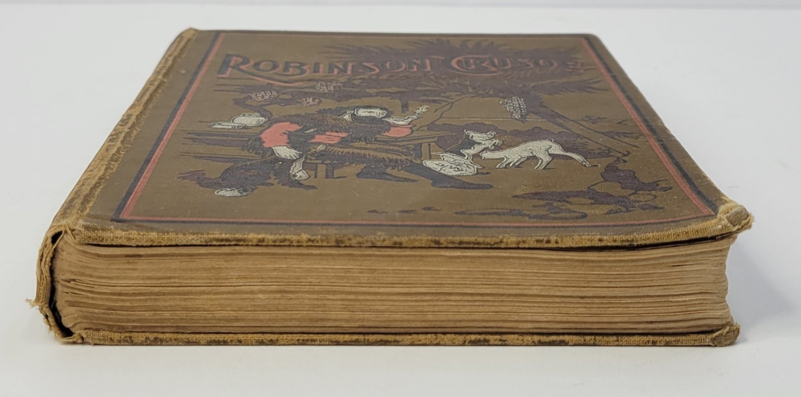 1890’s ROBINSON CRUSOE by Daniel Defoe, B&W Illustrations HC