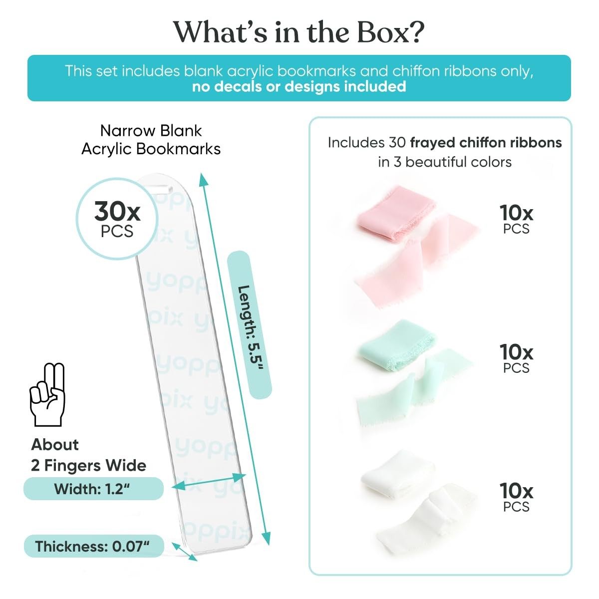 2mm Thick Clear Acrylic Bookmark Blanks With Ribbon For DIY Crafts 30 PCS