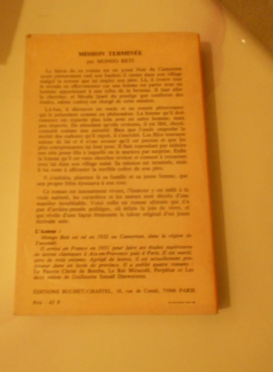 MISSION TERMINEE MONGO BETI PAPERBACK 254 PAGES