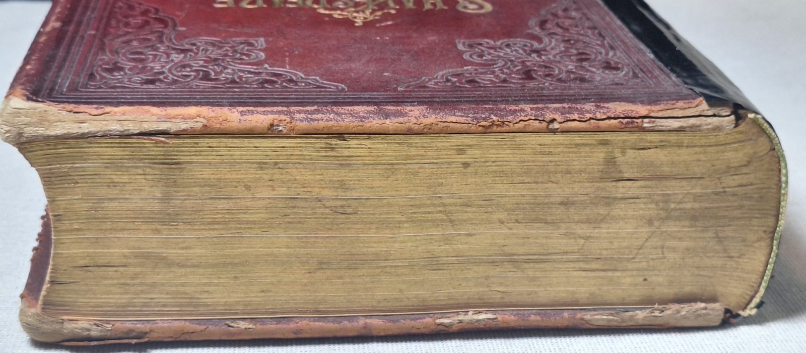 Antique Shakespeare Art Edition 1889 Decorative Debossed Gold Gilt Cover, Edges