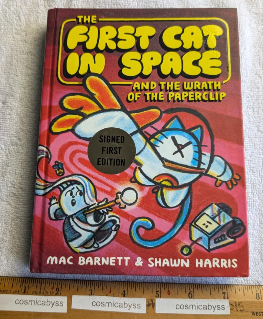 The First Cat in Space Mac Barnett Shawn Harris SIGNED book 1st print 2024