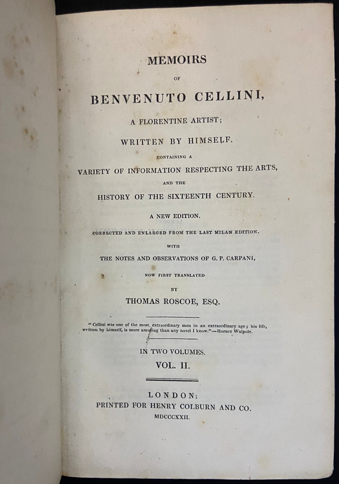 1822 LIFE OF BENVENUTO CELLINI Art Nouveau ZAEHNSDORF BINDING Fine Leather Books