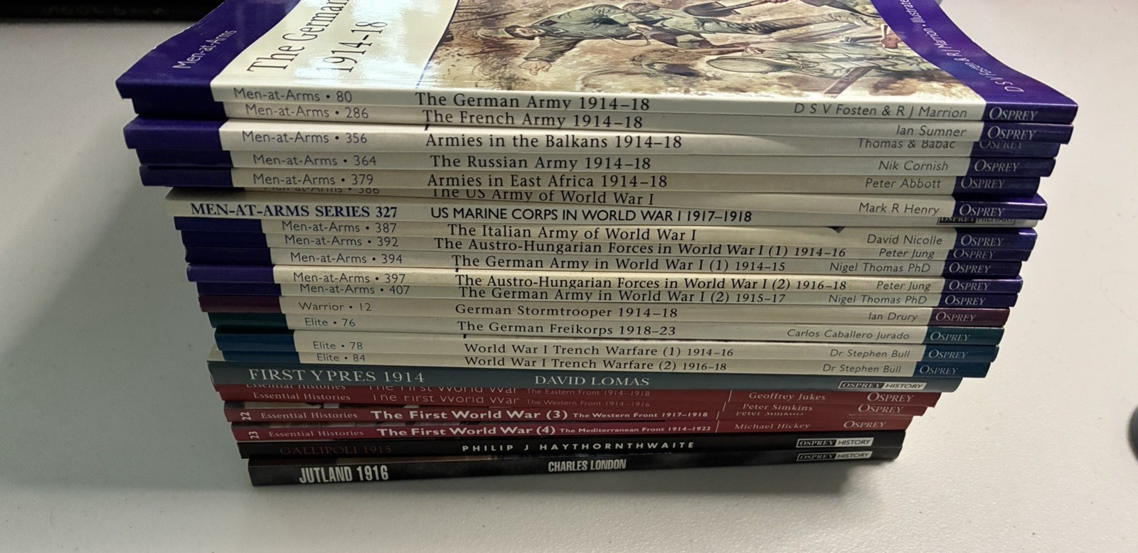 HUGE Lot 23 OSPREY Books World War I Era Soldiers Battles Uniforms Excellent Cnd