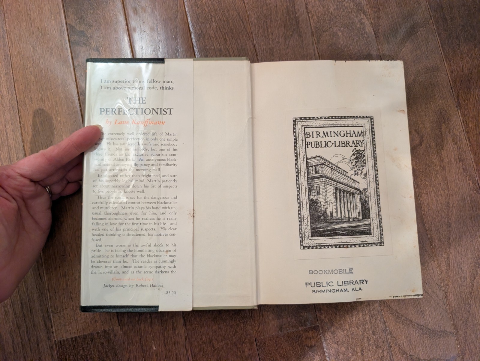 1954 The Perfectionist By Lane Kauffmann First Edition Hardcover Dust Jacket