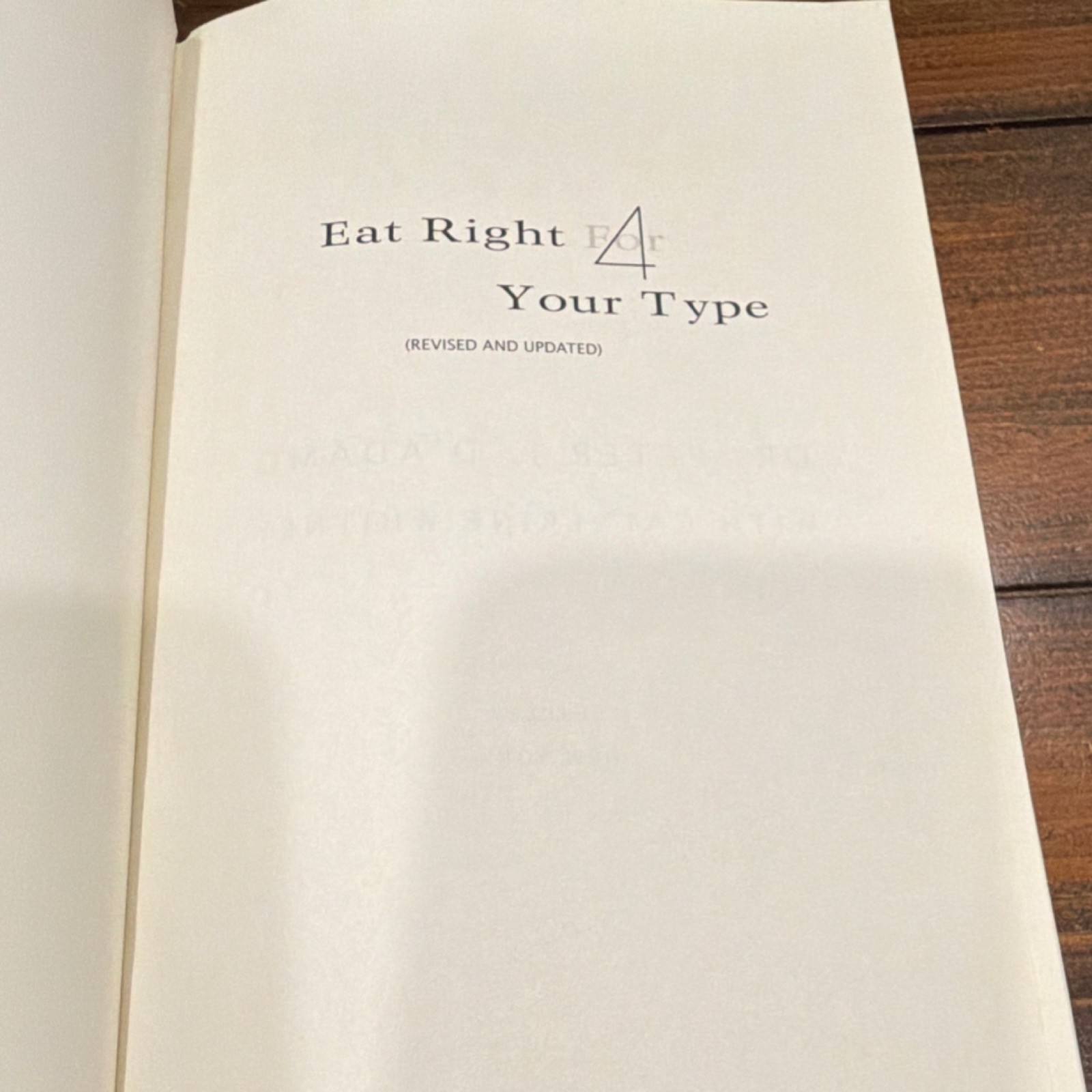 Eat Right 4 Your Type Dr. Peter J. D’Adamo Hardcover Berkley w/ Dust Jacket