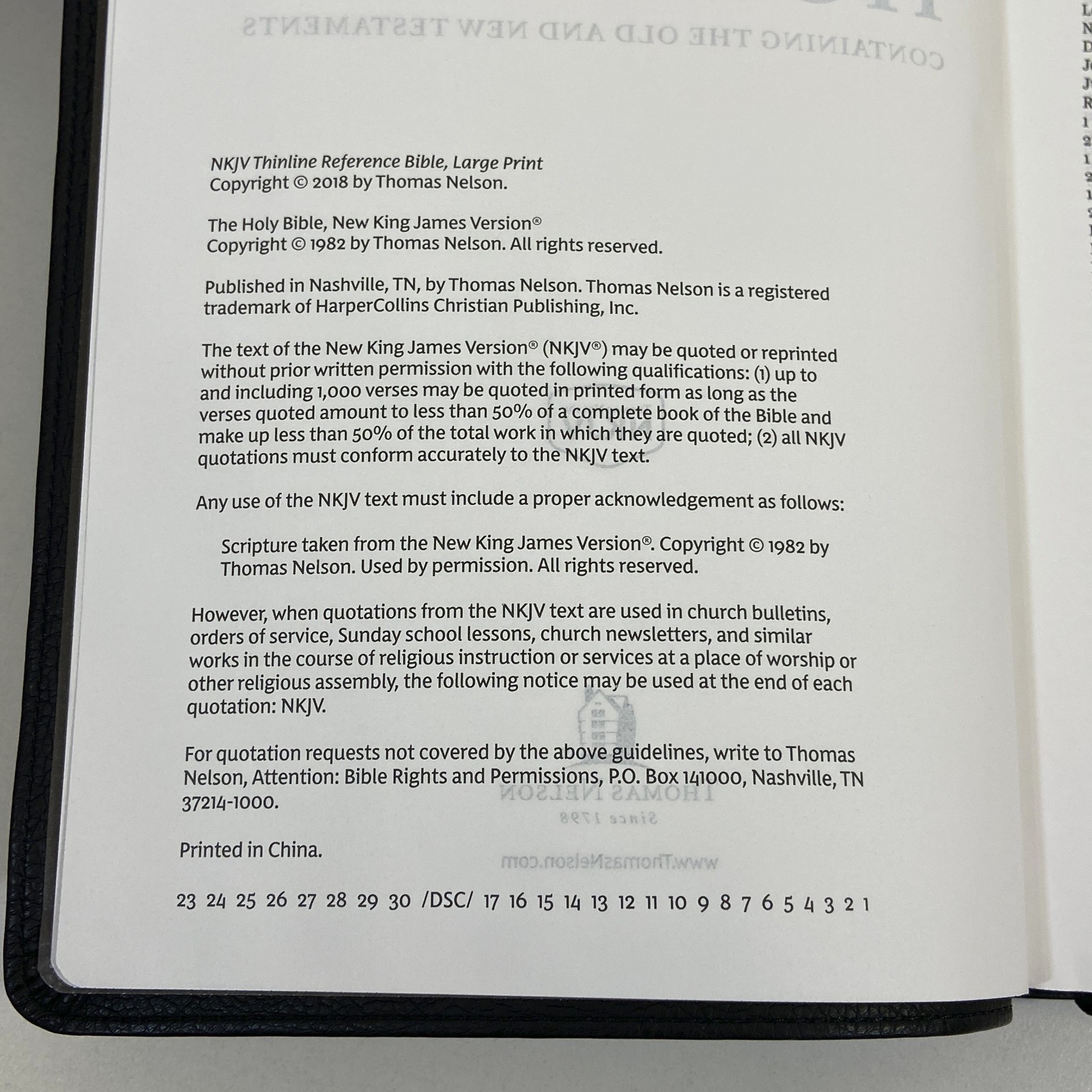 NKJV Large Print Thinline Reference 2023 Blue Letter Black Leathersoft Bible