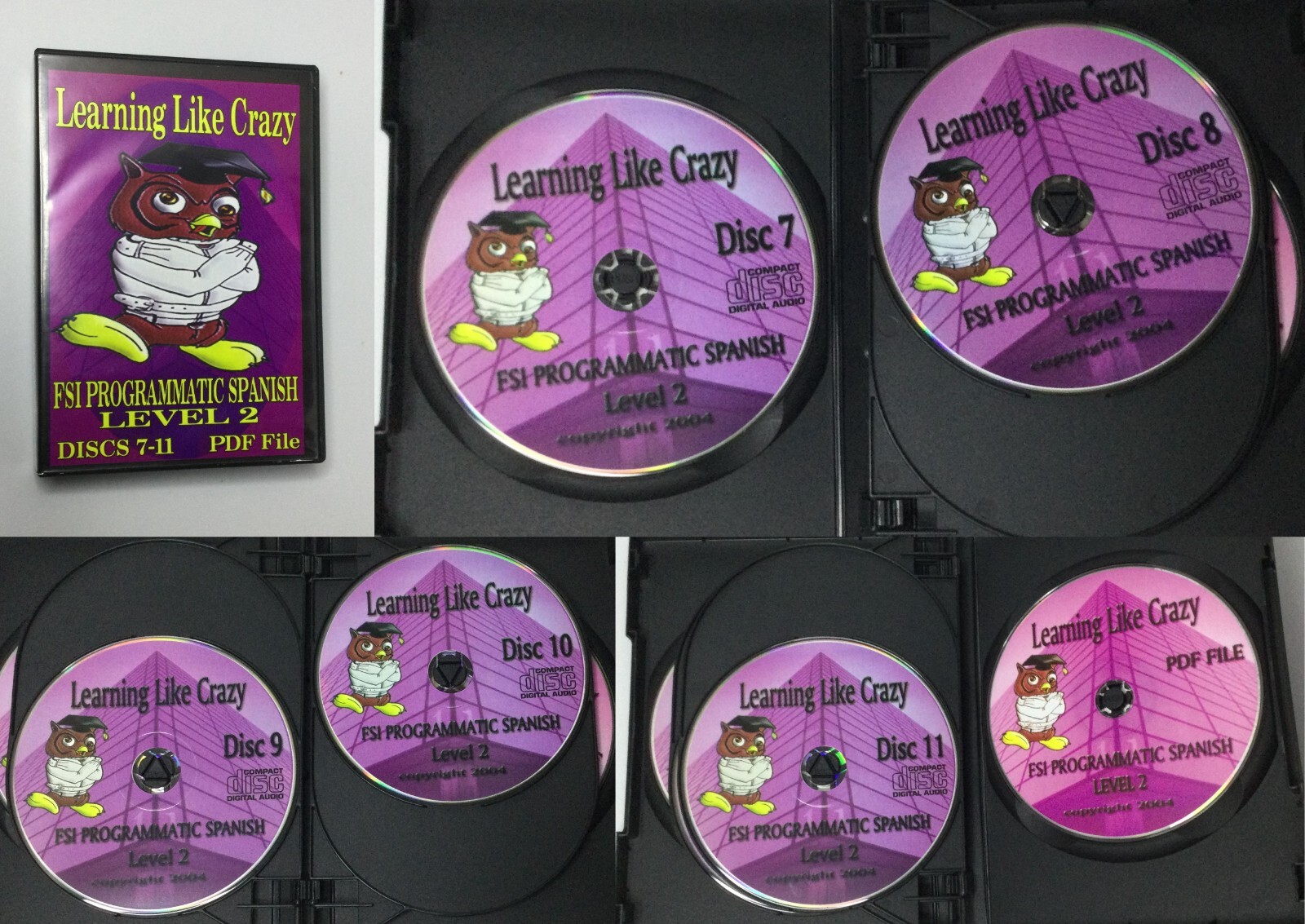 Learning Like Crazy FSI Programmatic Spanish 26 CD Set levels 1 & 2