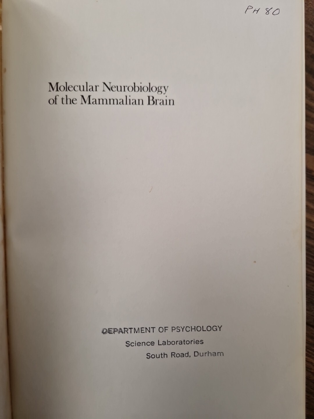 Molecular Neurobiology of the Mammalian Brain by Patrick& Edith McGeer Paperback