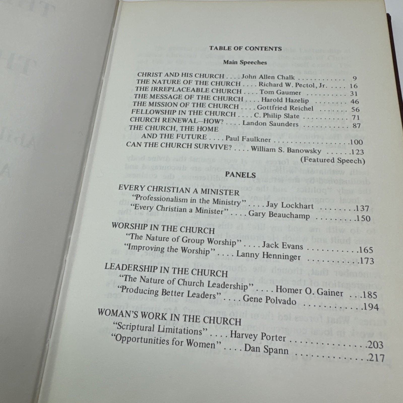 Abilene Christian College Bible Lectures 1972 The Church and the Future HC