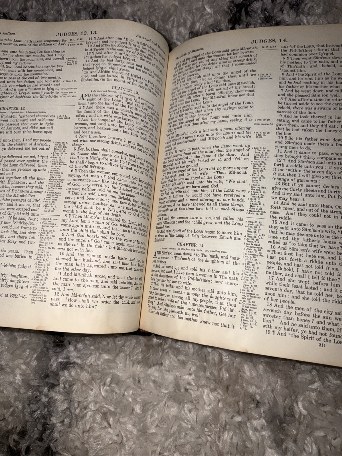 THE HOLY BIBLE, CONTAINING THE OLD AND NEW TESTAMENTS LEATHER BOUND INDEXED RARE