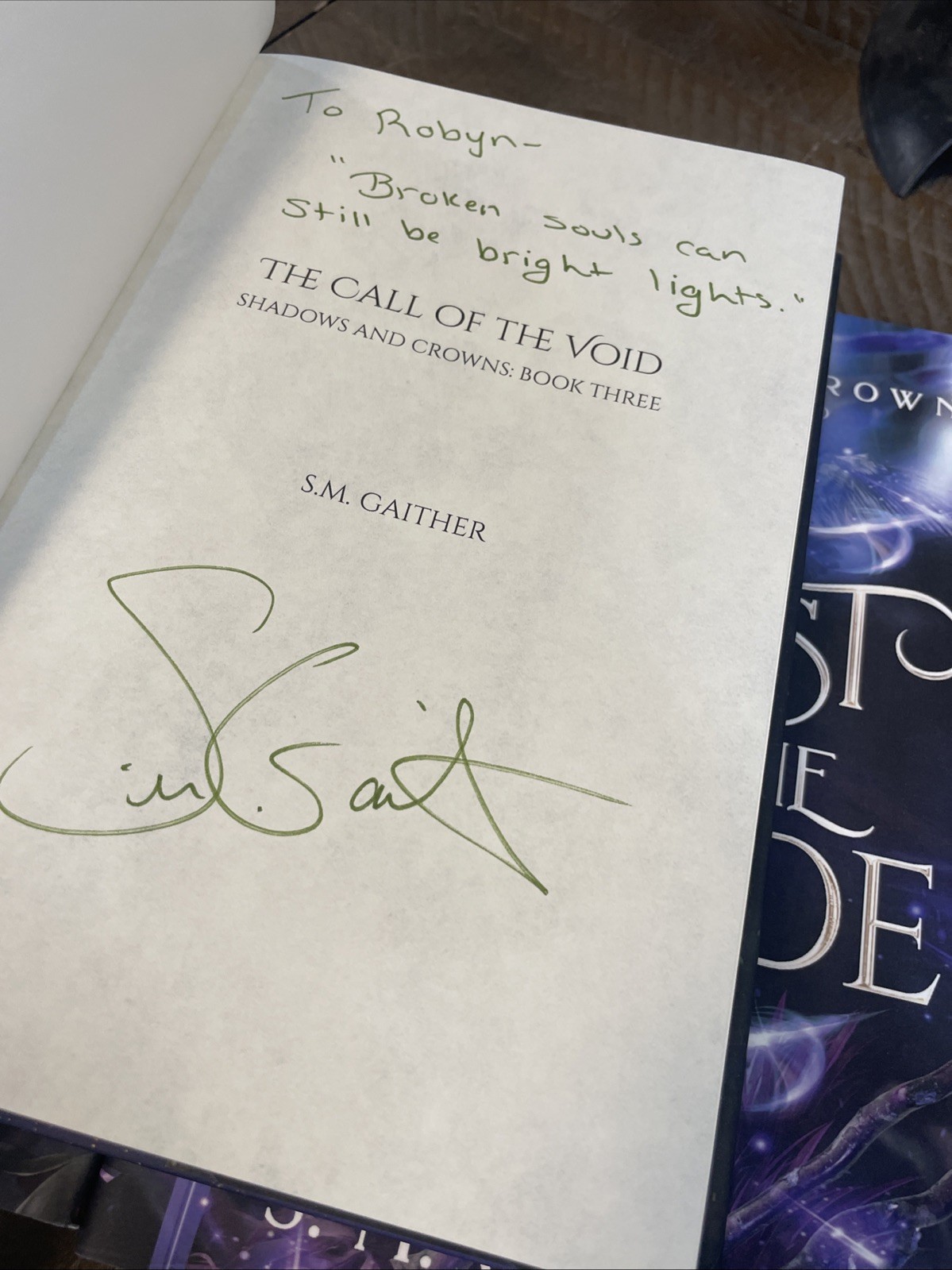 SIGNED Shadows and Crowns Complete Series by S. M. Gaither HC w/ DJ / FANTASY