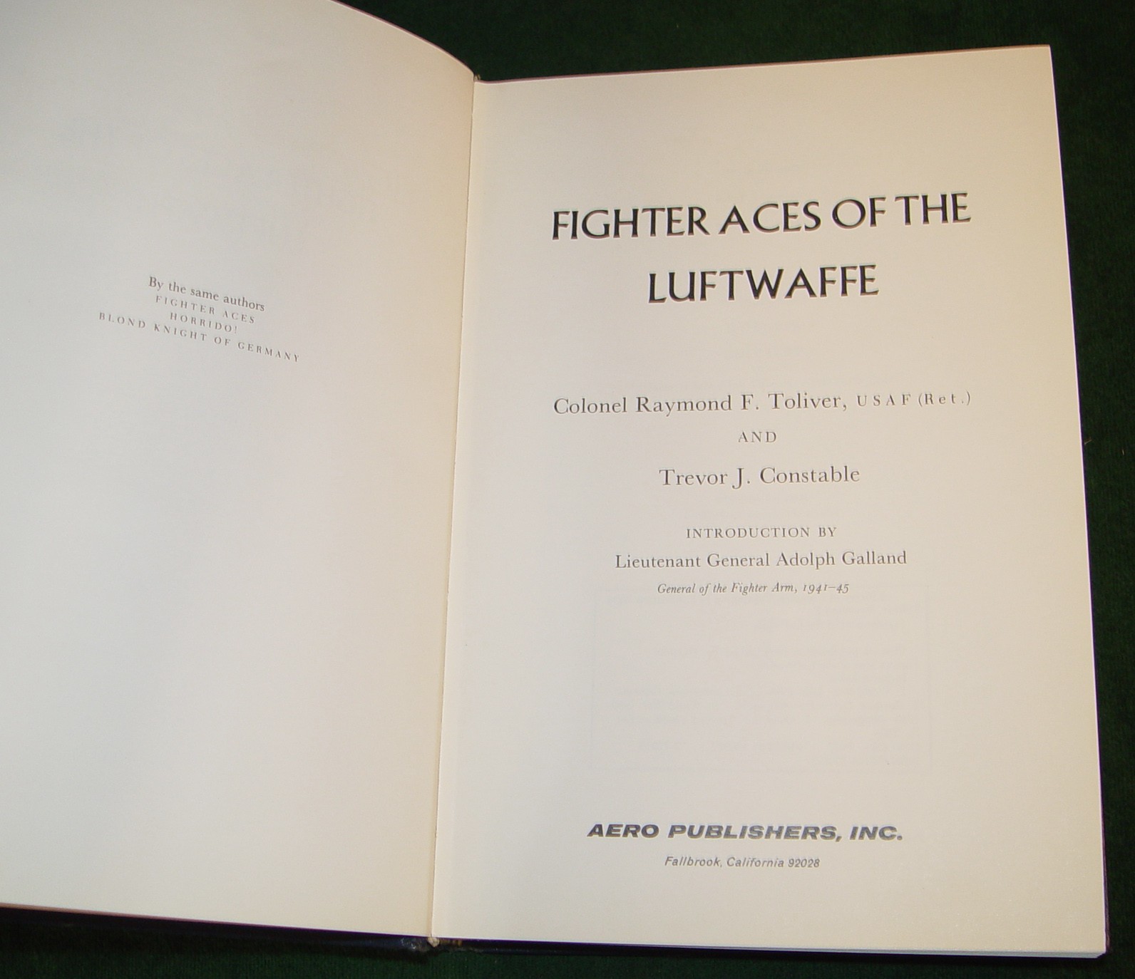 “FIGHTER ACES OF THE LUFTWAFFE” 432 pages Hardcover Illustrated Book