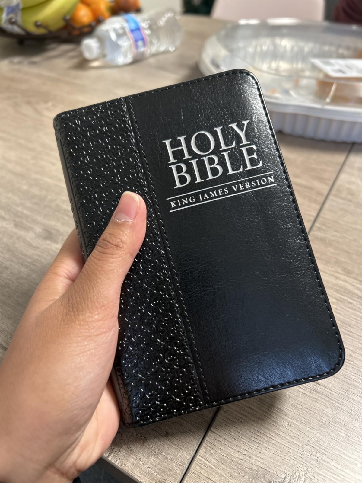KJV Mini Pocket Holy Bible Zippered Black Faux Leather King James Version Compac