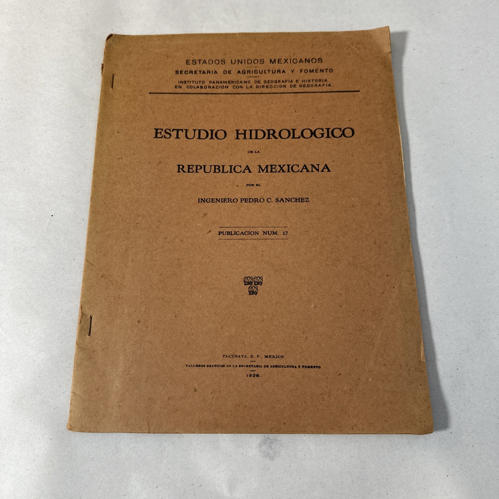 Estudio hidrologico de la Republica Mexicana 1936 Folding Maps Rare Book