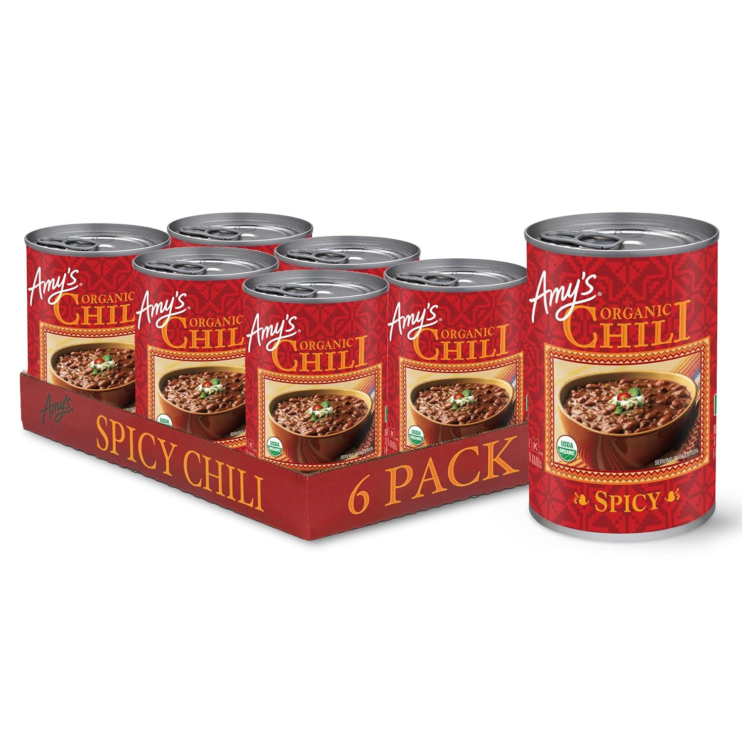 Amy’S Chili, Spicy, Gluten Free & Organic Vegetarian Chili, 14.7 Oz (6 Pack)