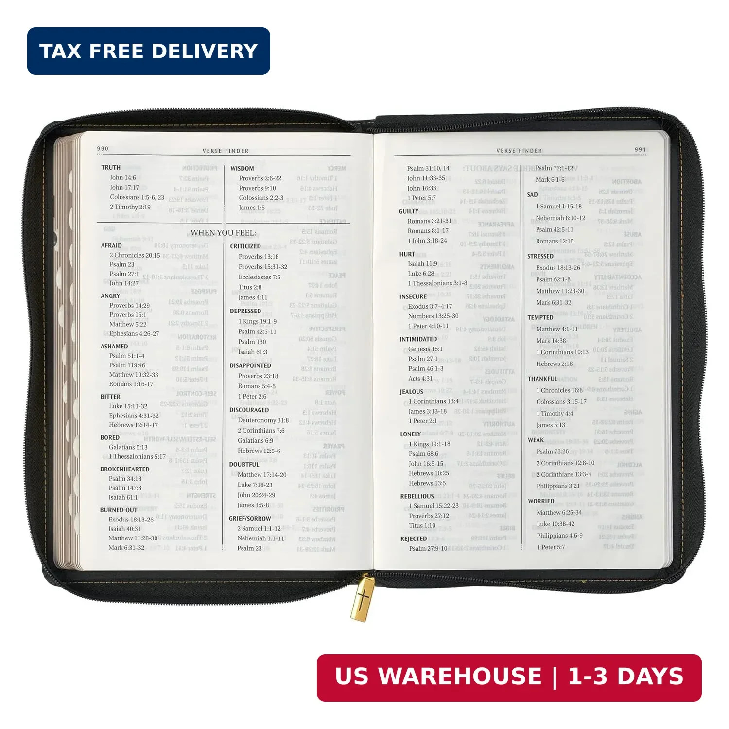KJV Large Print Thinline Bible Black Zipper Indexed BRAND NEW in Shrink Wrap!!!