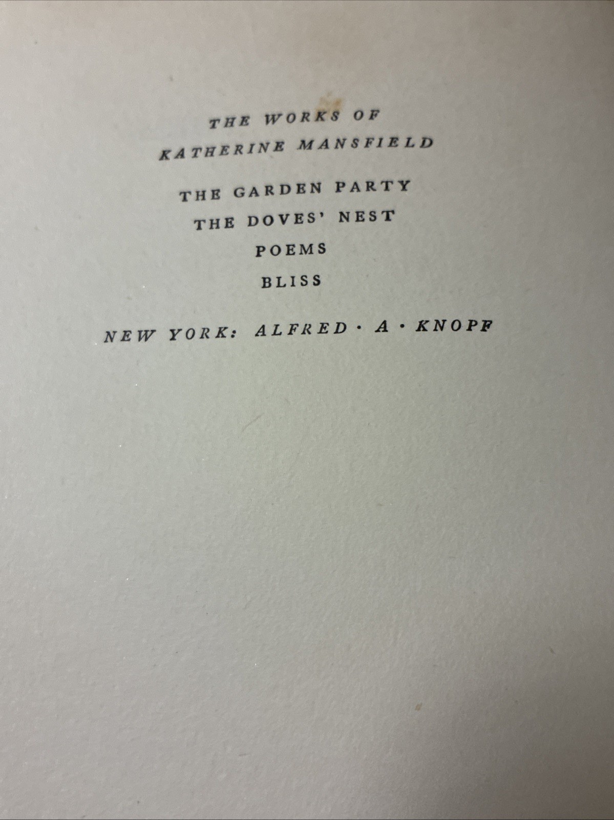 Poems Mansfield, Katherine Alfred A. Knopf, New York, 1924 First Edition HBDJp