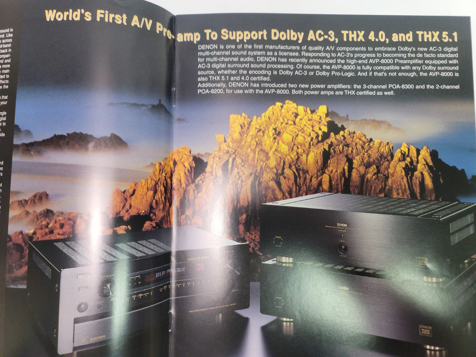 1990’s Denon Lucasfilm THX AVP-8000 / POA-8300 / POA-8200 Brochure & Specs