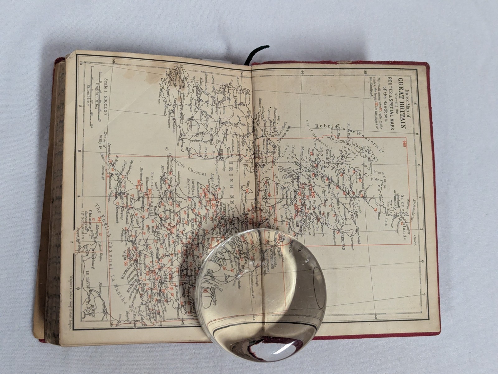 Antique 1897 Red Flex Cover ~ Karl Baedeker ~ Great Britain Handbook for Travel