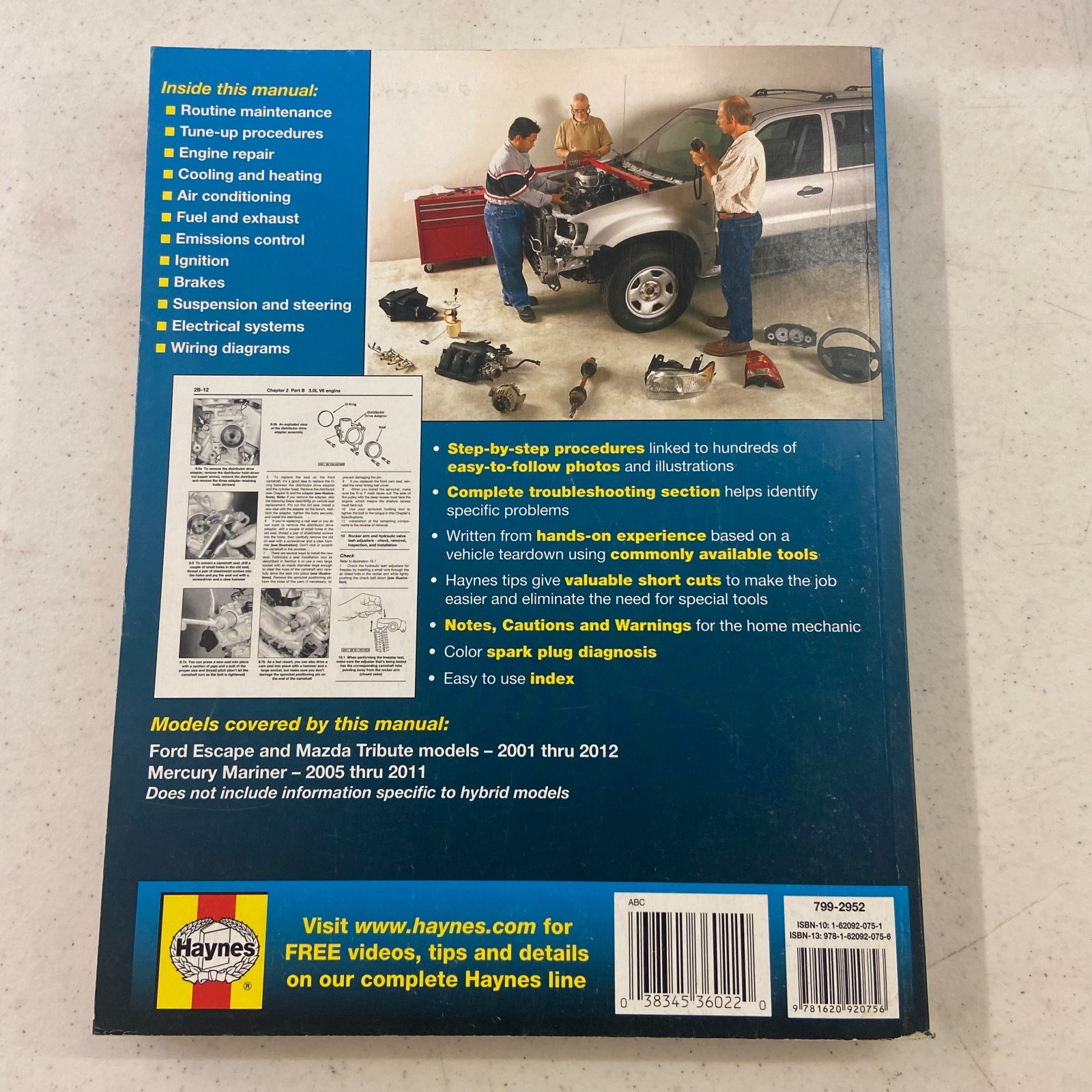 Ford Escape Mazda Tribute 2001-2012 Mercury Mariner Haynes Repair Manual #36022